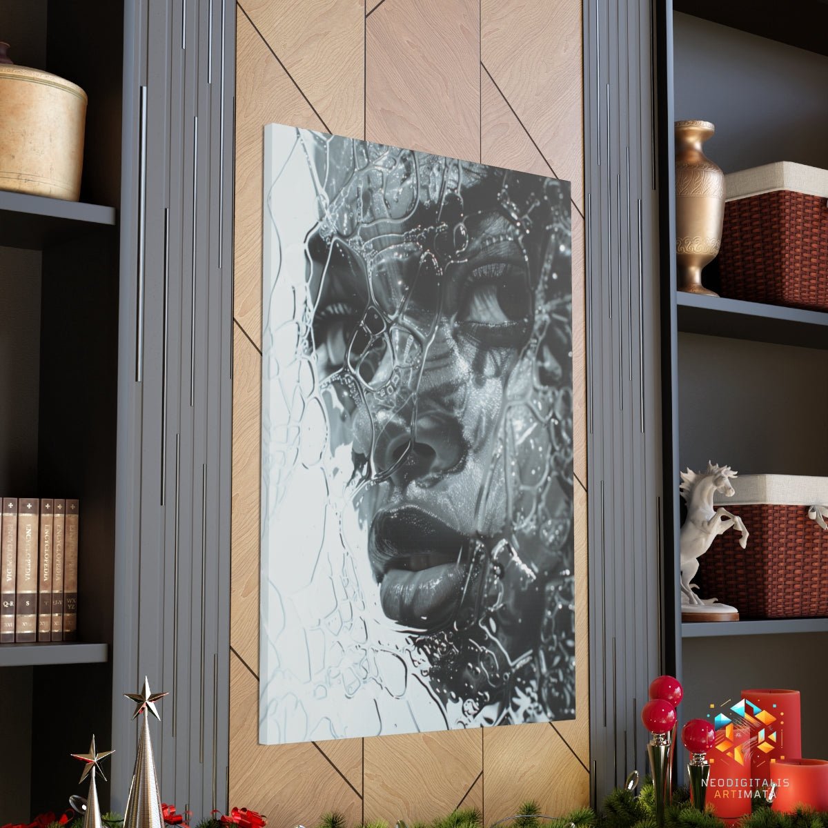 Mystic Droplet Mirage - Original Bubble Wrap Style Portrait Wall Art - NeoDIGITALis ARTimata