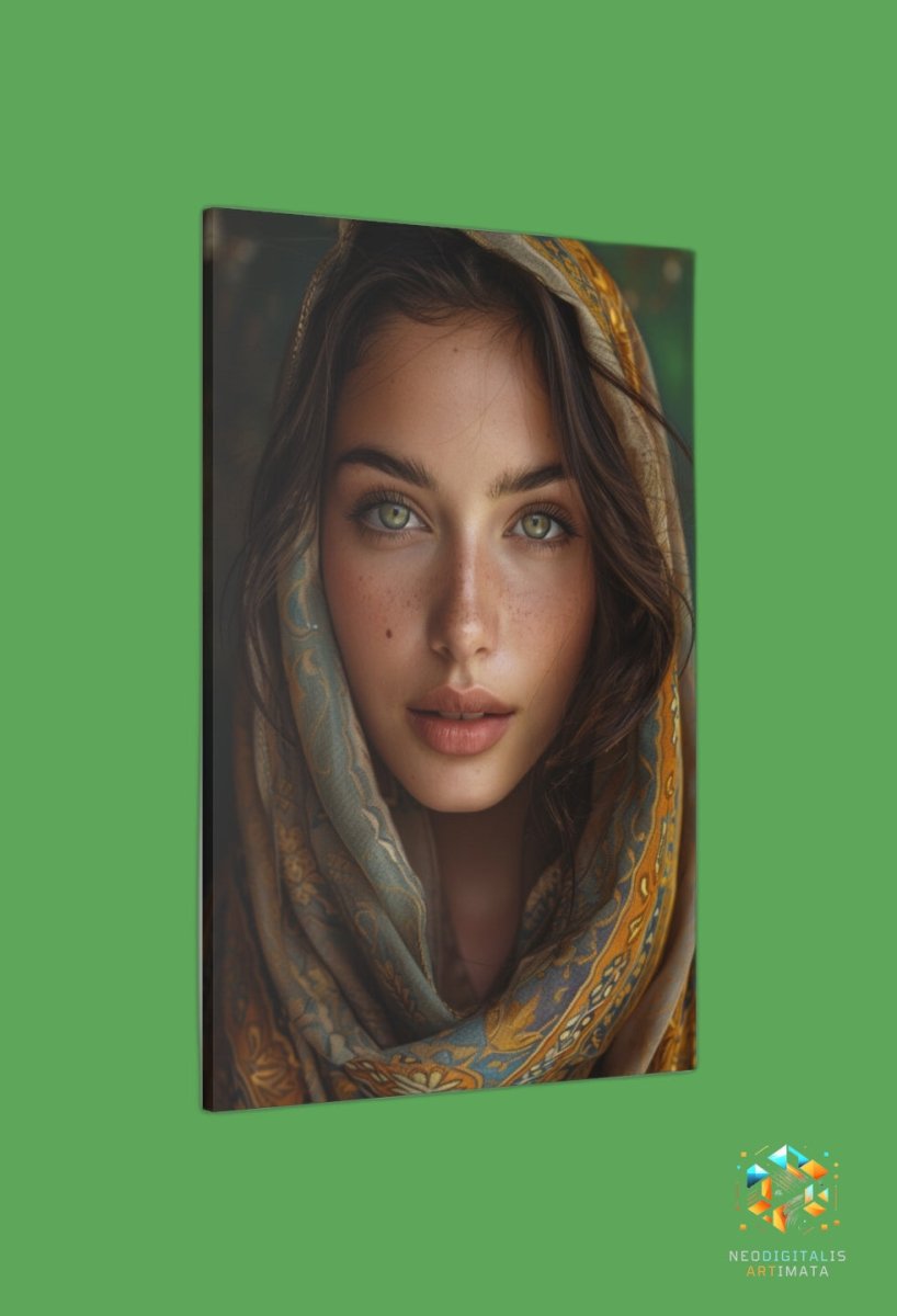 Mystic Gaze Tapestry - Original Arabesque Style Portrait Wall Art - NeoDIGITALis ARTimata