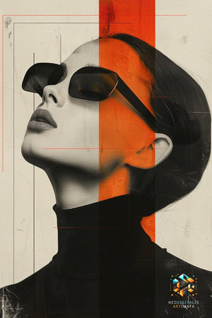 Mystic Modern Muse - Original Bauhaus Style Portrait Wall Art