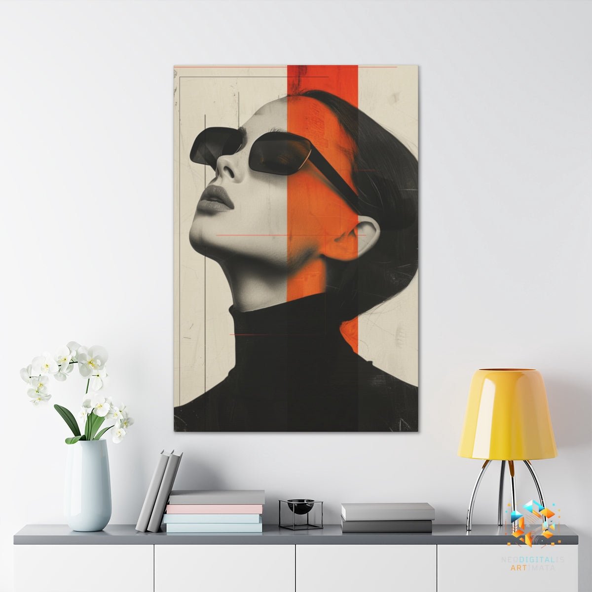 Mystic Modern Muse - Original Bauhaus Style Portrait Wall Art - NeoDIGITALis ARTimata