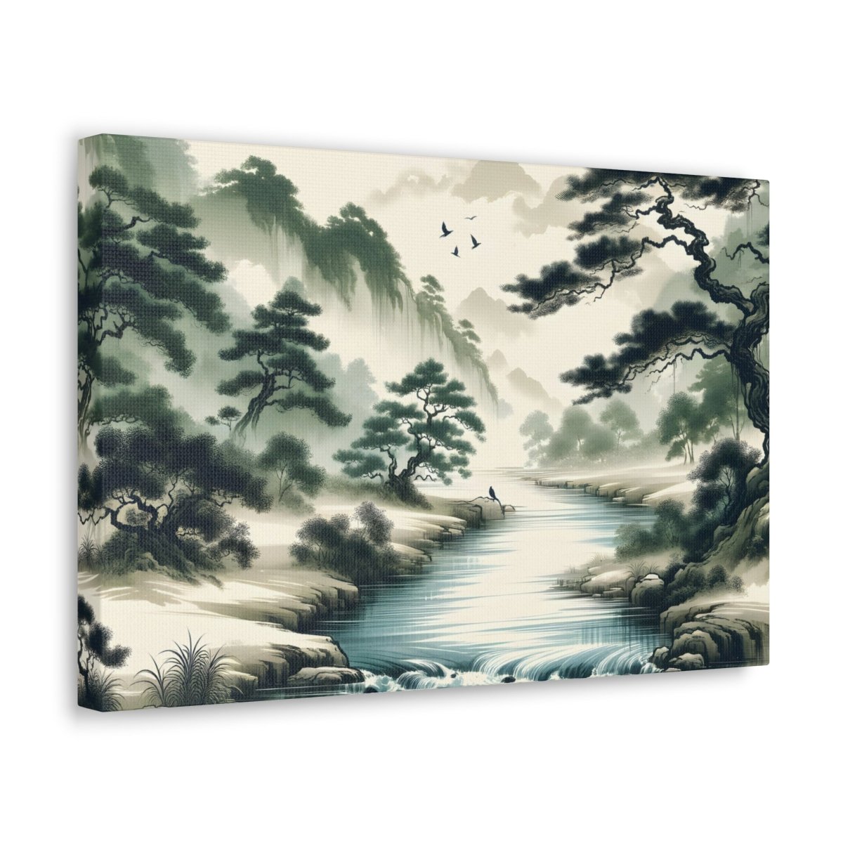 Mystic River Panorama - Chinese Brush Wall Art - NeoDIGITALis ARTimata