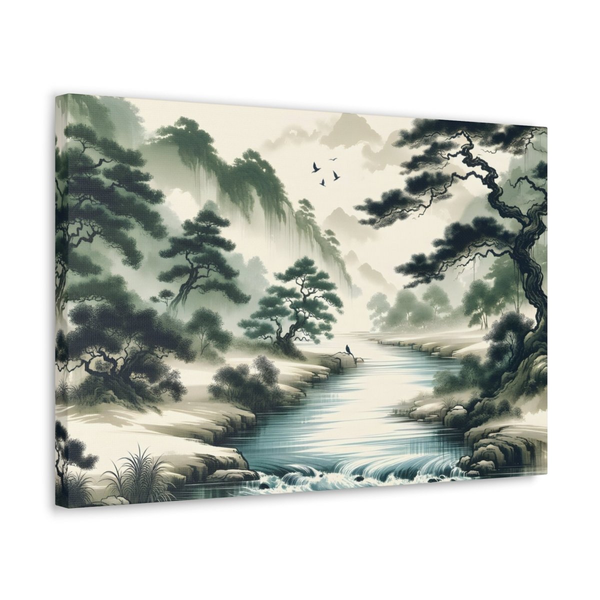 Mystic River Panorama - Chinese Brush Wall Art - NeoDIGITALis ARTimata