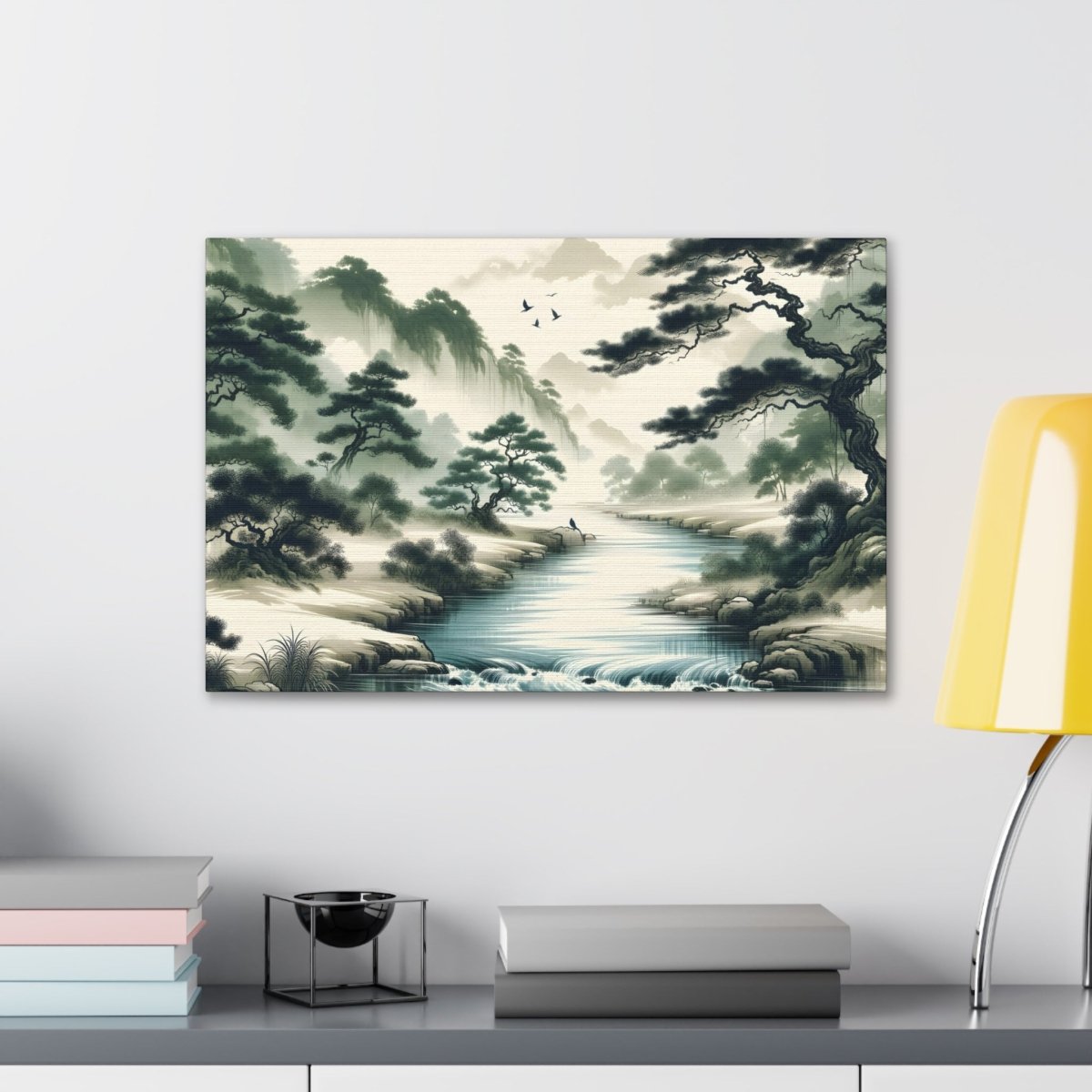 Mystic River Panorama - Chinese Brush Wall Art - NeoDIGITALis ARTimata