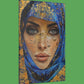 Mystic Veil Majesty - Original Arabesque Style Portrait Wall Art - NeoDIGITALis ARTimata