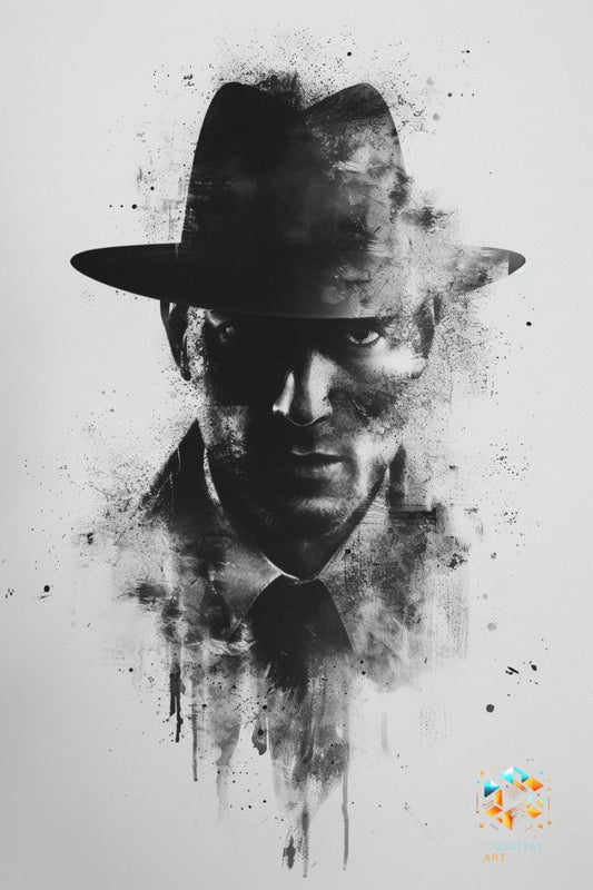 Noir Essence Revealed - Original Rorschach Ink_blots Style Portrait Wall Art - NeoDIGITALis ARTimata