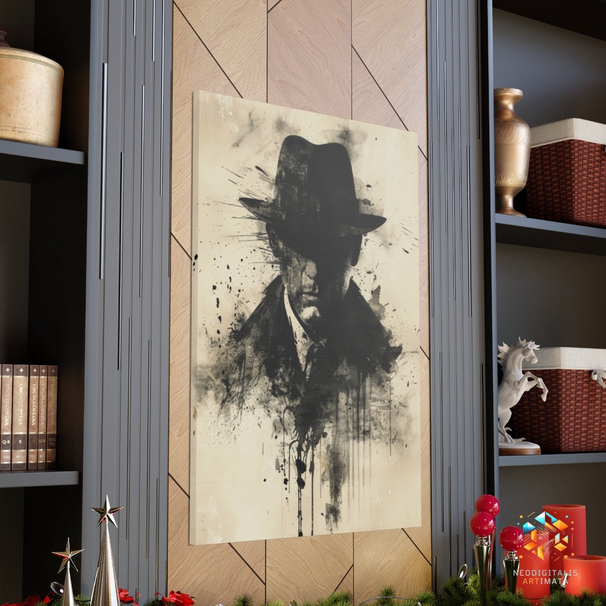 Noir Shadow Drama - Original Rorschach Ink_blots Style Portrait Wall Art - NeoDIGITALis ARTimata