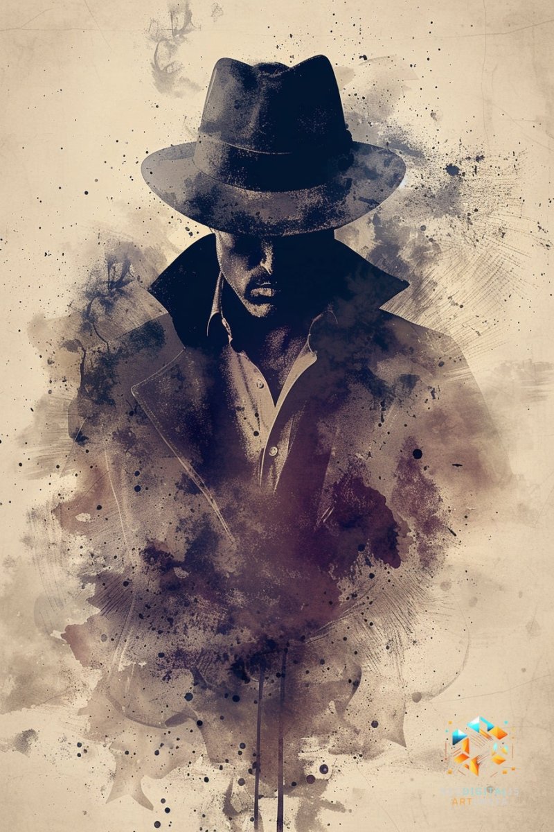 Noir Shadow Secrets - Original Rorschach Ink_blots Style Portrait Wall Art - NeoDIGITALis ARTimata