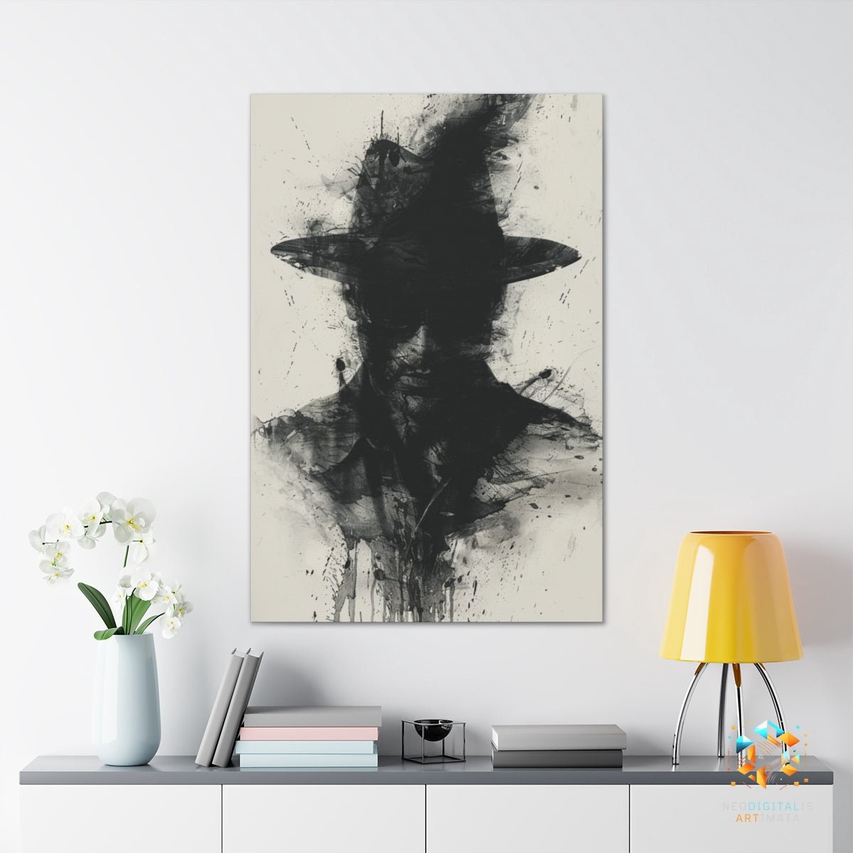 Noir Shadow Sleuth - Original Rorschach Ink_blots Style Portrait Wall Art - NeoDIGITALis ARTimata