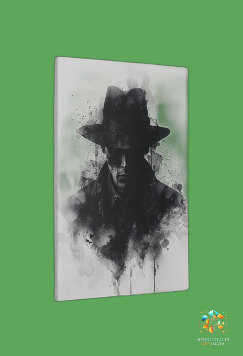 Noir Shadow Sleuth - Original Rorschach Ink_blots Style Portrait Wall Art - NeoDIGITALis ARTimata