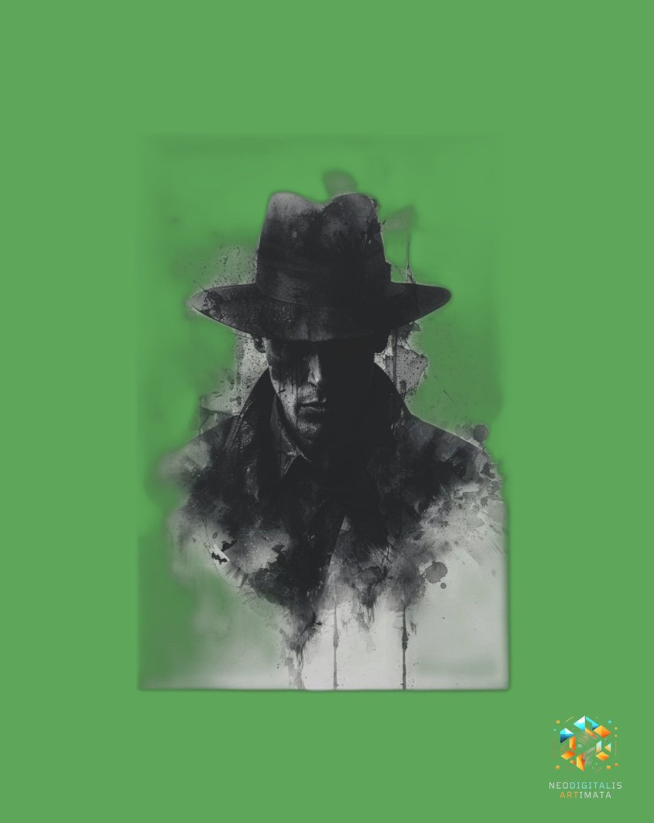 Noir Shadow Sleuth - Original Rorschach Ink_blots Style Portrait Wall Art - NeoDIGITALis ARTimata