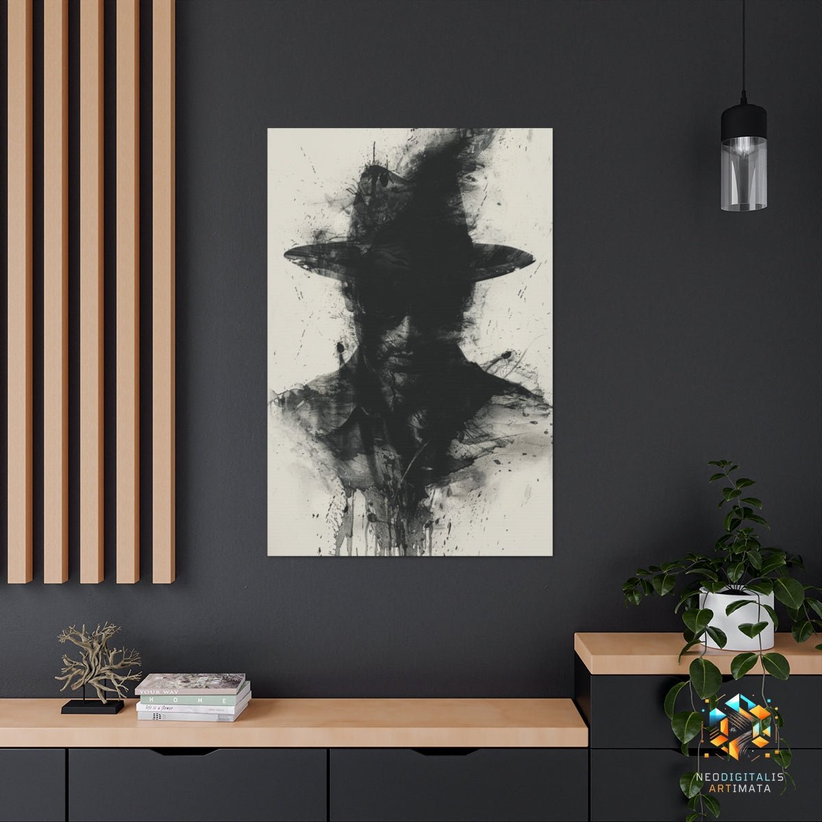 Noir Shadow Sleuth - Original Rorschach Ink_blots Style Portrait Wall Art - NeoDIGITALis ARTimata