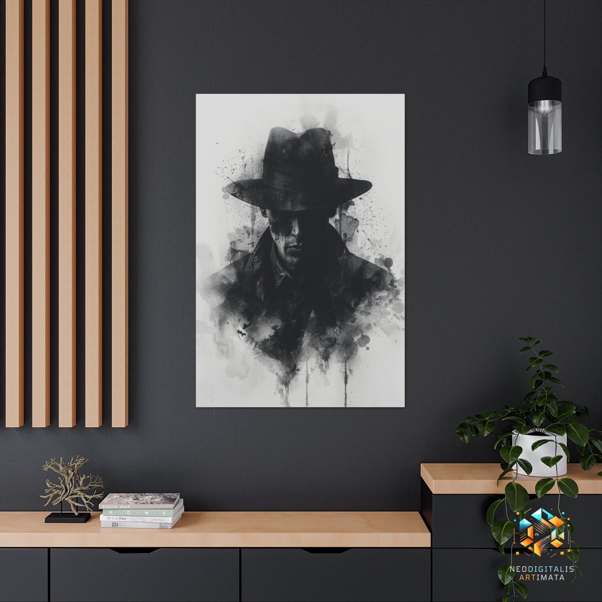 Noir Shadow Sleuth - Original Rorschach Ink_blots Style Portrait Wall Art - NeoDIGITALis ARTimata