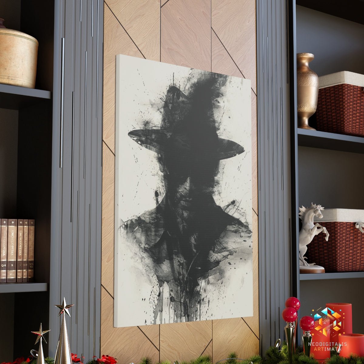 Noir Shadow Sleuth - Original Rorschach Ink_blots Style Portrait Wall Art - NeoDIGITALis ARTimata