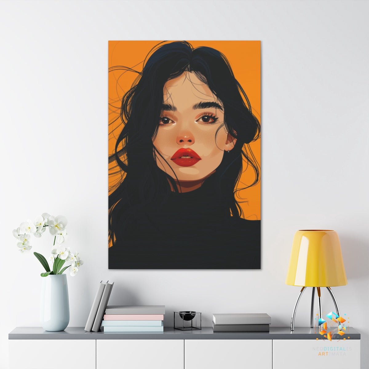 Orange Allure Art - Original Vector Style Portrait Wall Art - NeoDIGITALis ARTimata