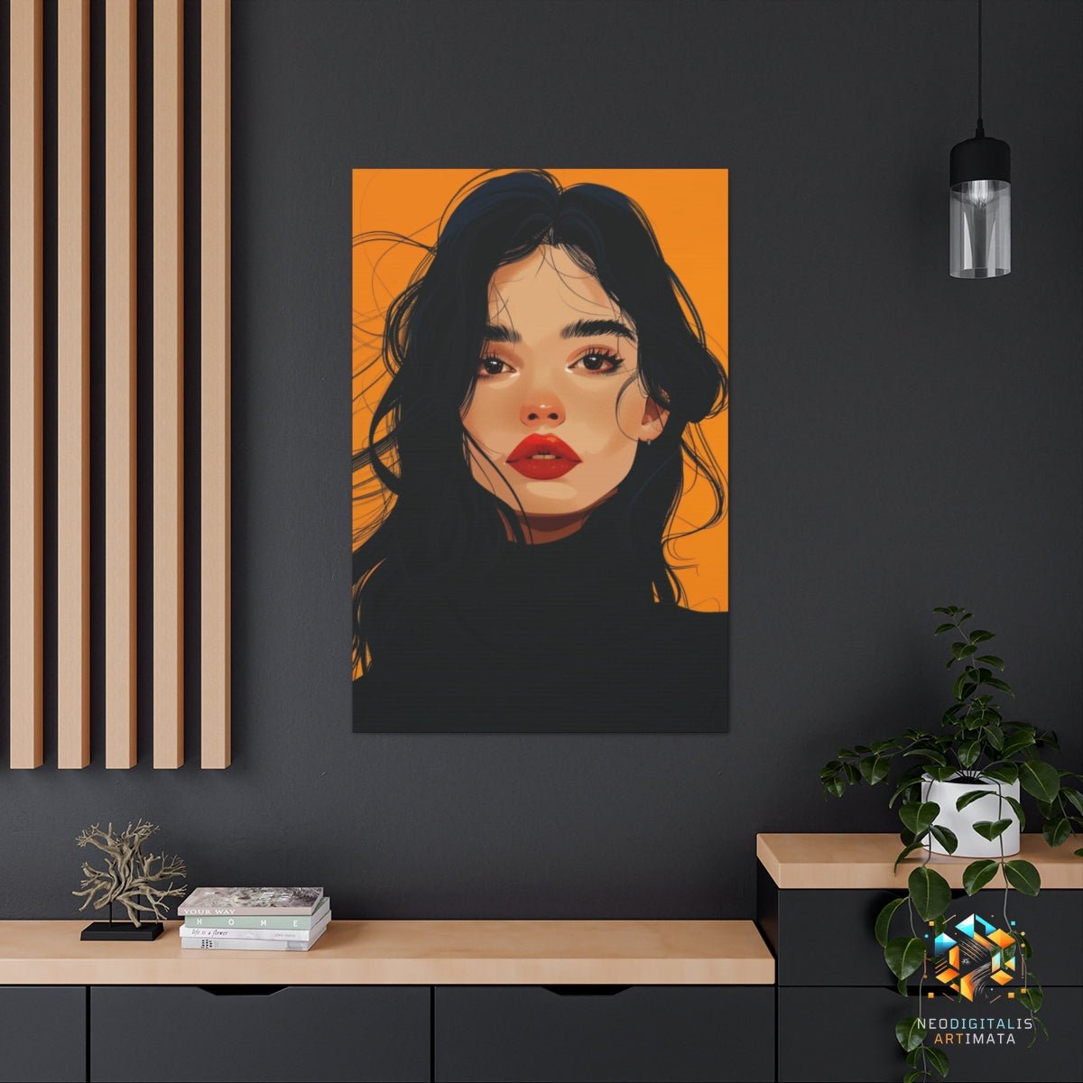 Orange Allure Art - Original Vector Style Portrait Wall Art - NeoDIGITALis ARTimata