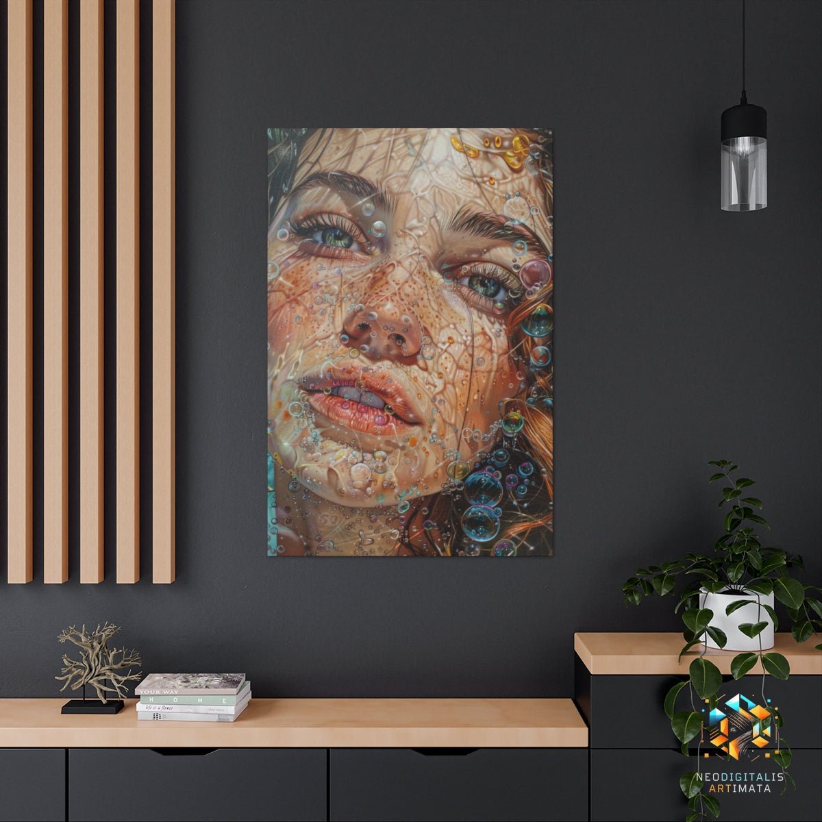 Raindrop Reverie - Original Bubble Wrap Style Portrait Wall Art - NeoDIGITALis ARTimata