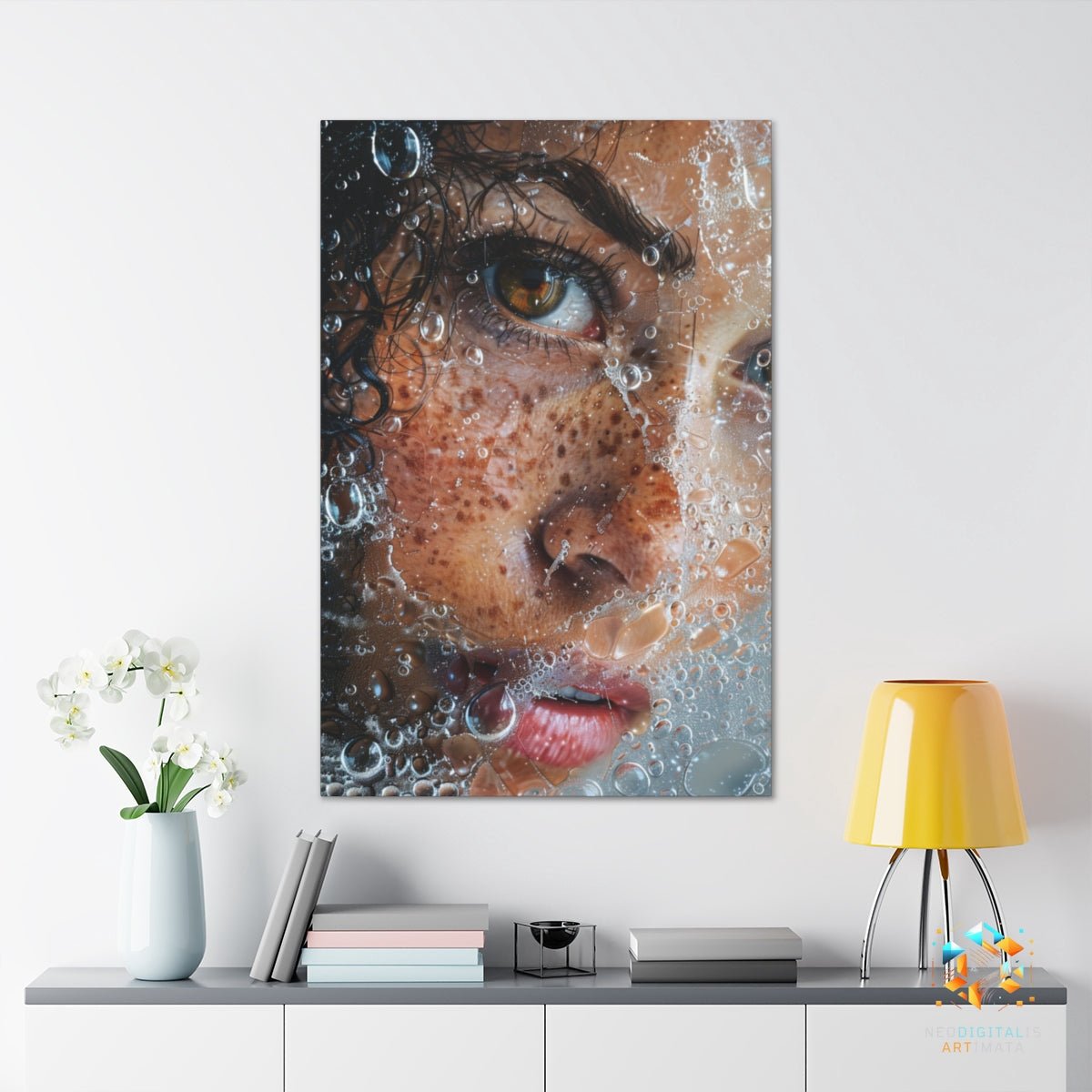 Raindrop Reverie - Original Bubble Wrap Style Portrait Wall Art - NeoDIGITALis ARTimata