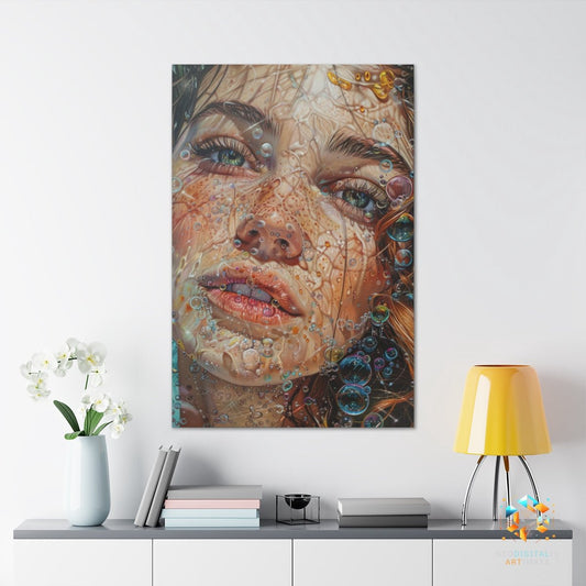 Raindrop Reverie - Original Bubble Wrap Style Portrait Wall Art - NeoDIGITALis ARTimata