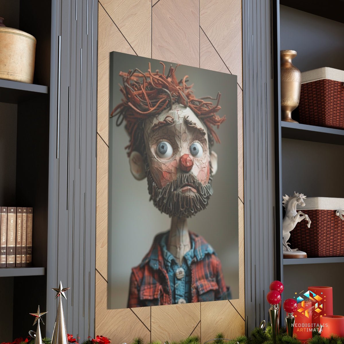 Rustic Whimsy Portrait - Original Claymation Style Portrait Wall Art - NeoDIGITALis ARTimata