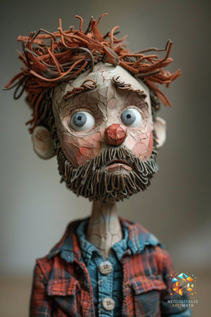 Rustic Whimsy Portrait - Original Claymation Style Portrait Wall Art