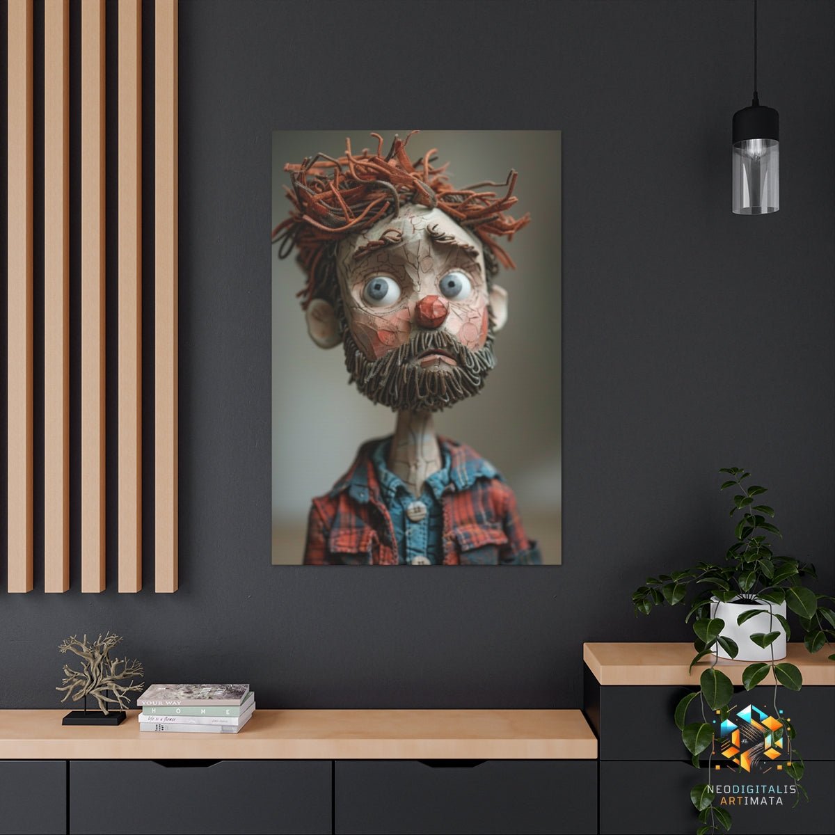 Rustic Whimsy Portrait - Original Claymation Style Portrait Wall Art - NeoDIGITALis ARTimata