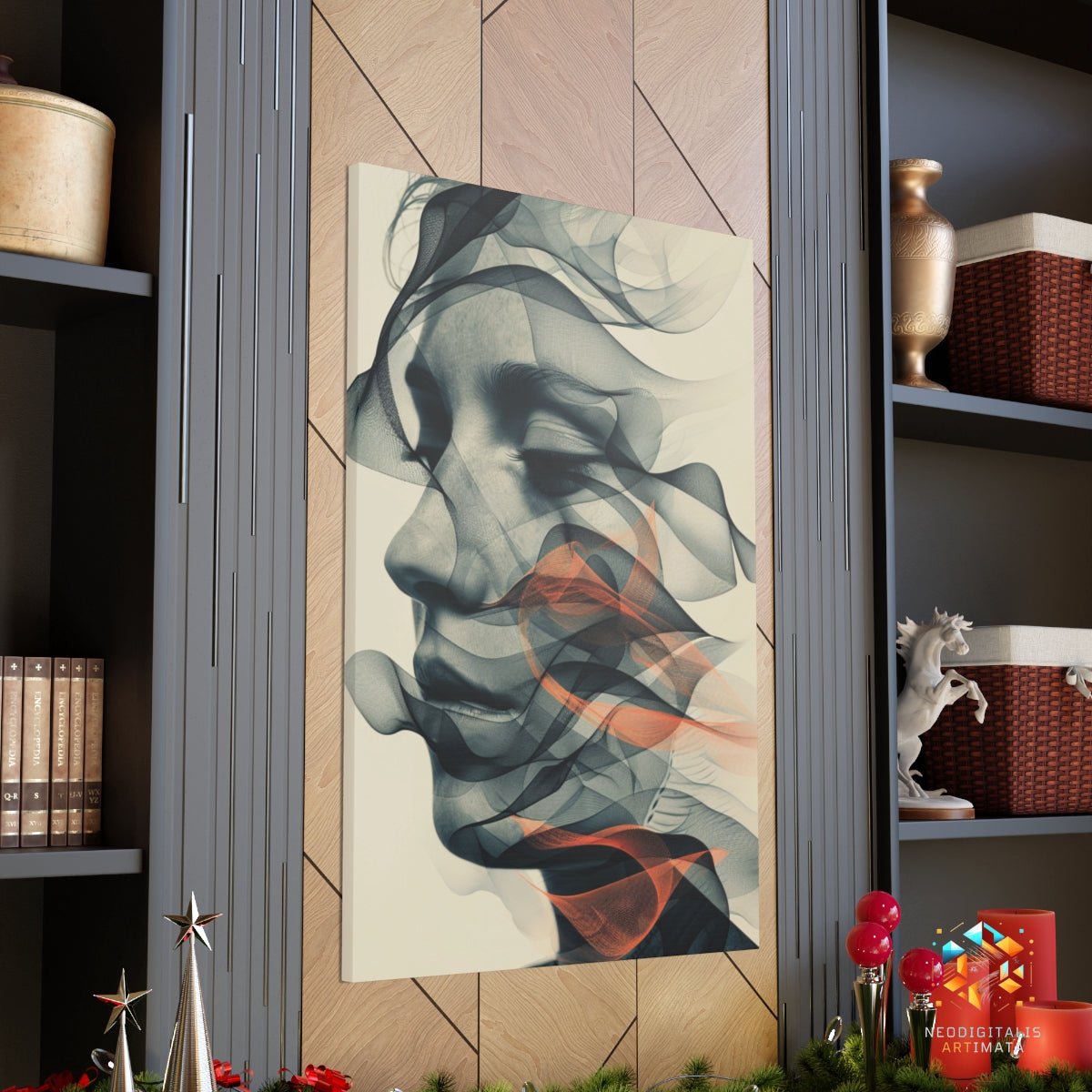 Serene Flow Artistry - Original Neumorphism Style Portrait Wall Art - NeoDIGITALis ARTimata