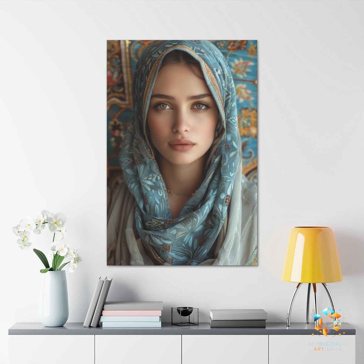 Serene Grace Portrait - Original Arabesque Style Portrait Wall Art - NeoDIGITALis ARTimata