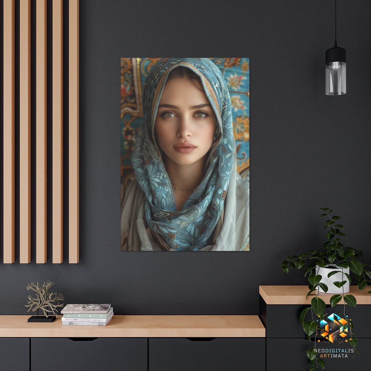 Serene Grace Portrait - Original Arabesque Style Portrait Wall Art - NeoDIGITALis ARTimata