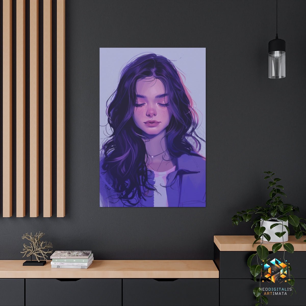 Serene Lavender Dream - Original Neumorphism Style Portrait Wall Art - NeoDIGITALis ARTimata