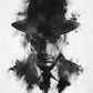 Shadowed Noir Echoes - Original Rorschach Ink_blots Style Portrait Wall Art - NeoDIGITALis ARTimata