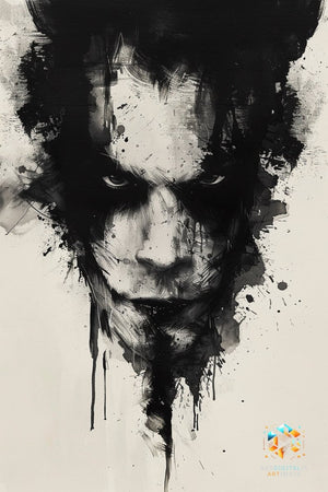 Shadowed Thoughts Unveiled - Original Rorschach Ink_blots Style Portrait Wall Art