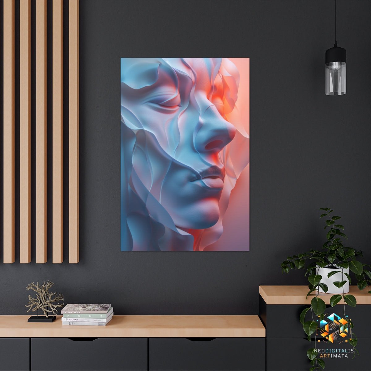 Silken Serenity Art - Original Neumorphism Style Portrait Wall Art - NeoDIGITALis ARTimata