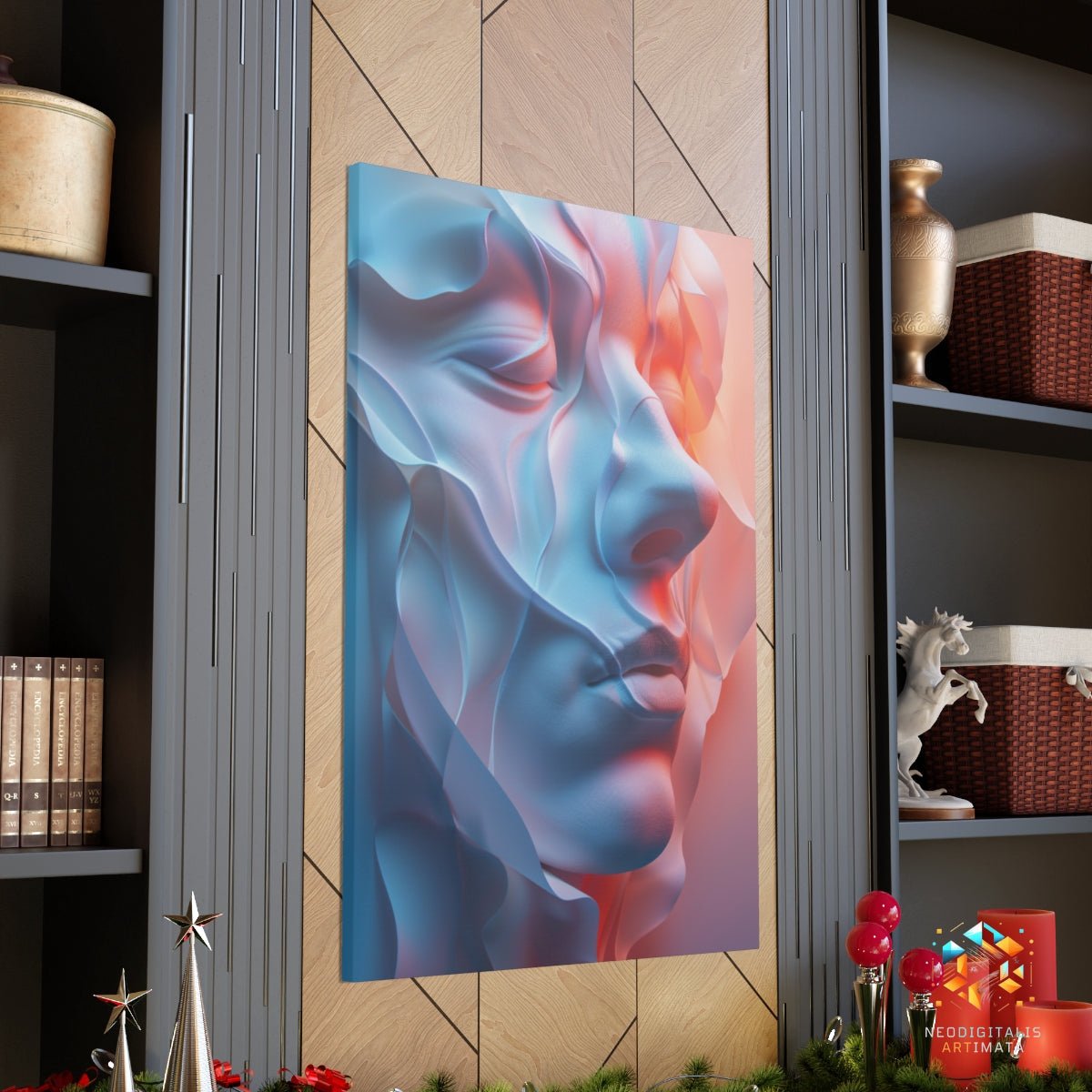 Silken Serenity Art - Original Neumorphism Style Portrait Wall Art - NeoDIGITALis ARTimata