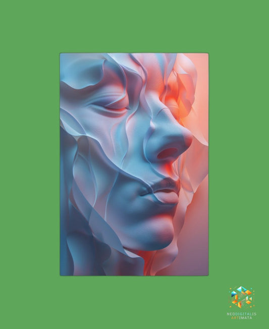 Silken Serenity Art - Original Neumorphism Style Portrait Wall Art - NeoDIGITALis ARTimata