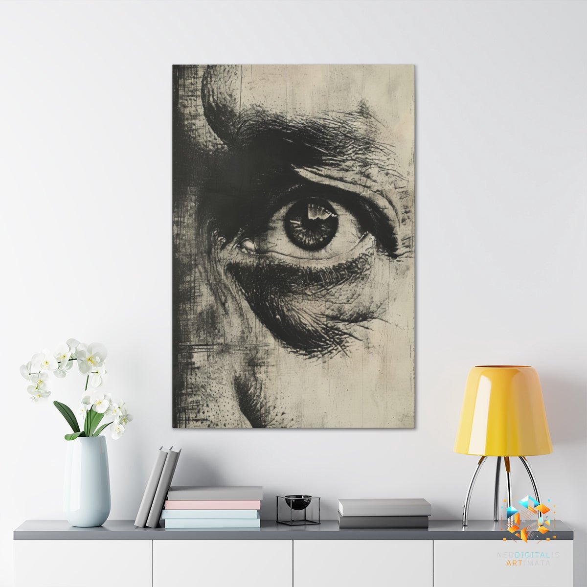 Soulful Insight Artwork - Original Etching Style Portrait Wall Art - NeoDIGITALis ARTimata