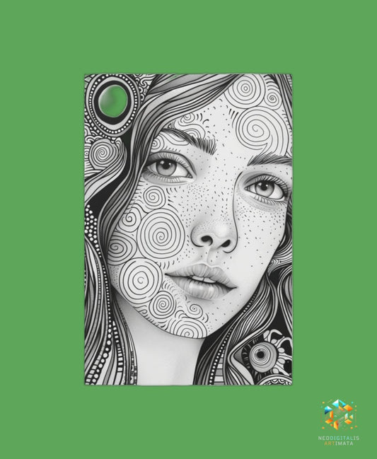 Soulful Swirls - Original Zentangle Style Portrait Wall Art - NeoDIGITALis ARTimata