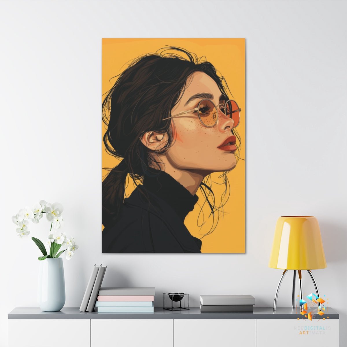 Sunglass Serenade - Original Vector Style Portrait Wall Art - NeoDIGITALis ARTimata