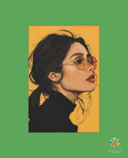 Sunglass Serenade - Original Vector Style Portrait Wall Art - NeoDIGITALis ARTimata