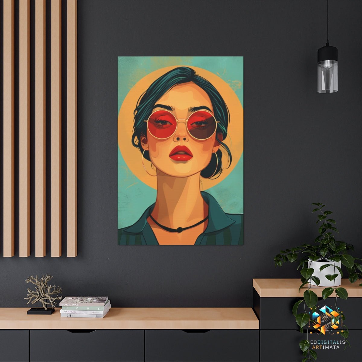 Sunglass Serenity - Original Vector Style Portrait Wall Art - NeoDIGITALis ARTimata