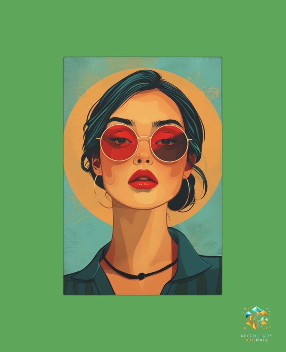 Sunglass Serenity - Original Vector Style Portrait Wall Art - NeoDIGITALis ARTimata