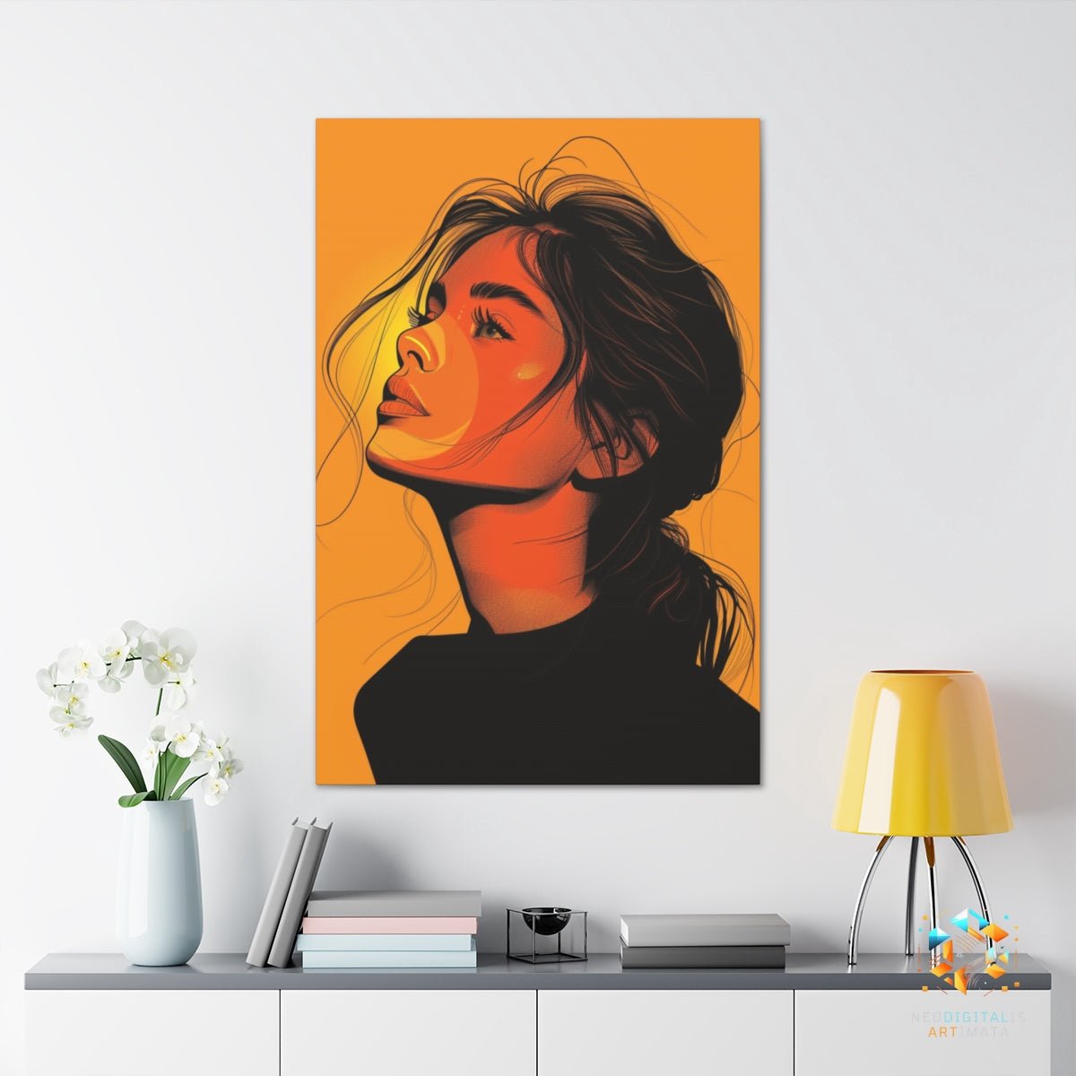 Sunlit Dreamer Art - Original Vector Style Portrait Wall Art - NeoDIGITALis ARTimata