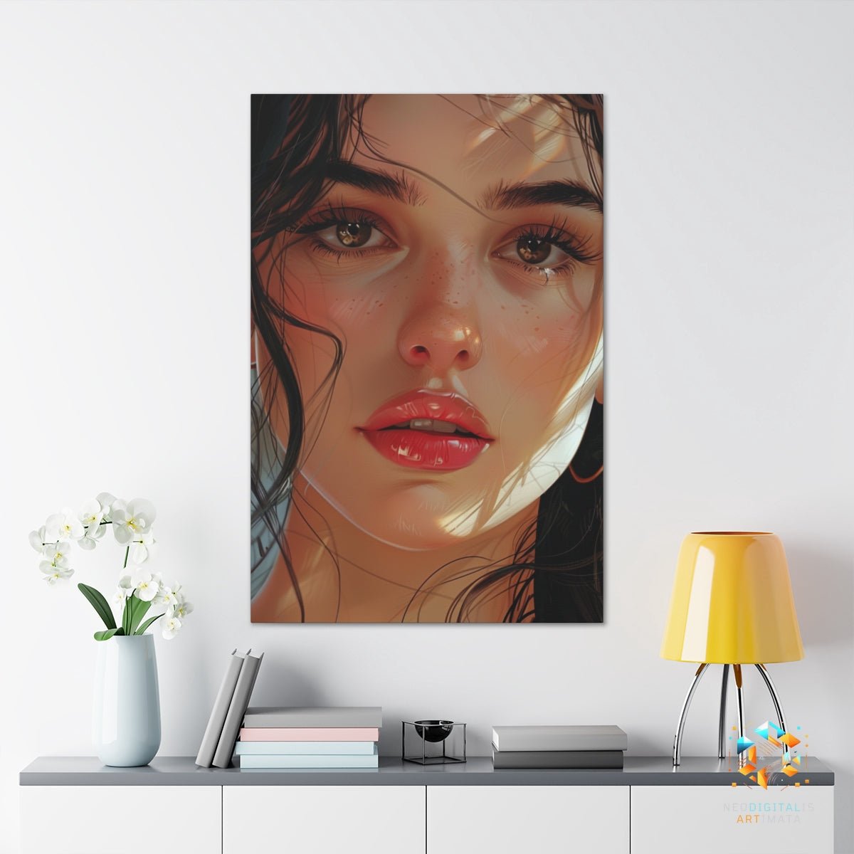 Sunlit Glance - Original Vexel Style Portrait Wall Art - NeoDIGITALis ARTimata