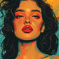 Sunset Freckle Splash - Original Vector Style Portrait Wall Art - NeoDIGITALis ARTimata