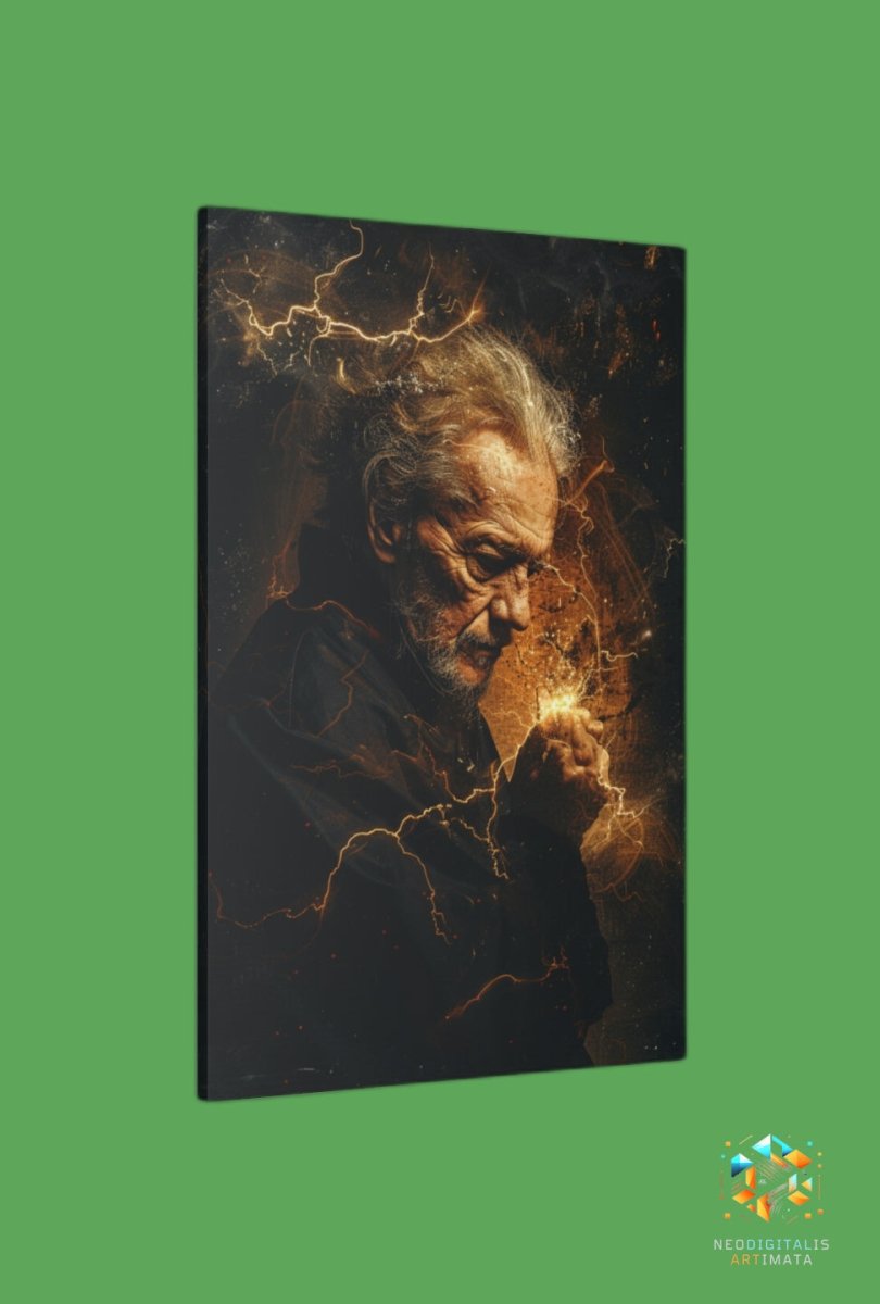 Timeless Thunder Revelation - Original Rembrandt-lightning Style Portrait Wall Art - NeoDIGITALis ARTimata