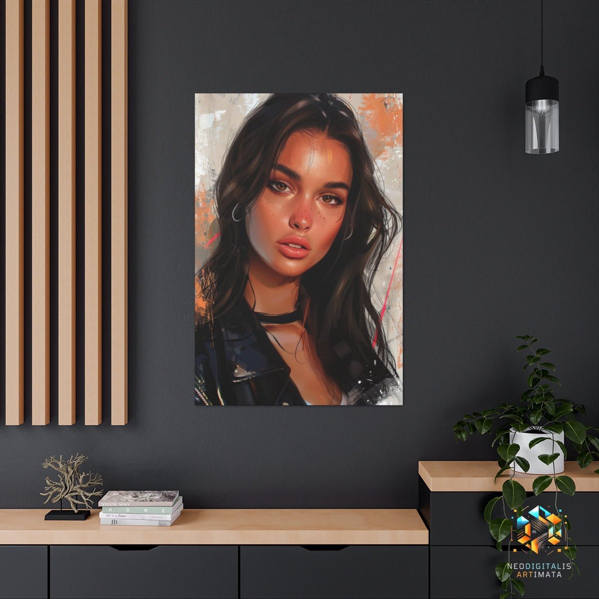 Urban Chic Radiance - Original Vexel Style Portrait Wall Art - NeoDIGITALis ARTimata