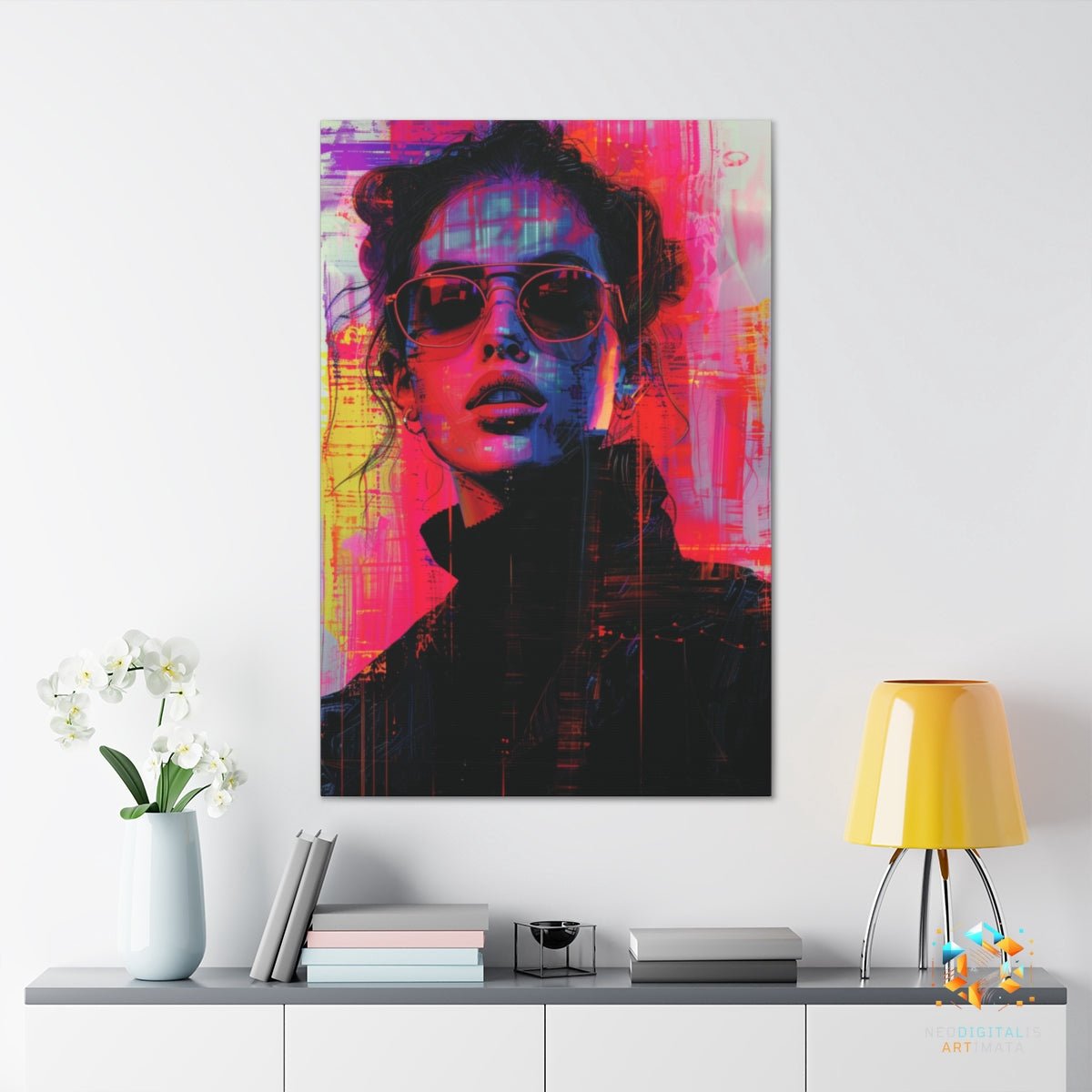 Vivid Digital Pulse - Original Glitch Style Portrait Wall Art - NeoDIGITALis ARTimata