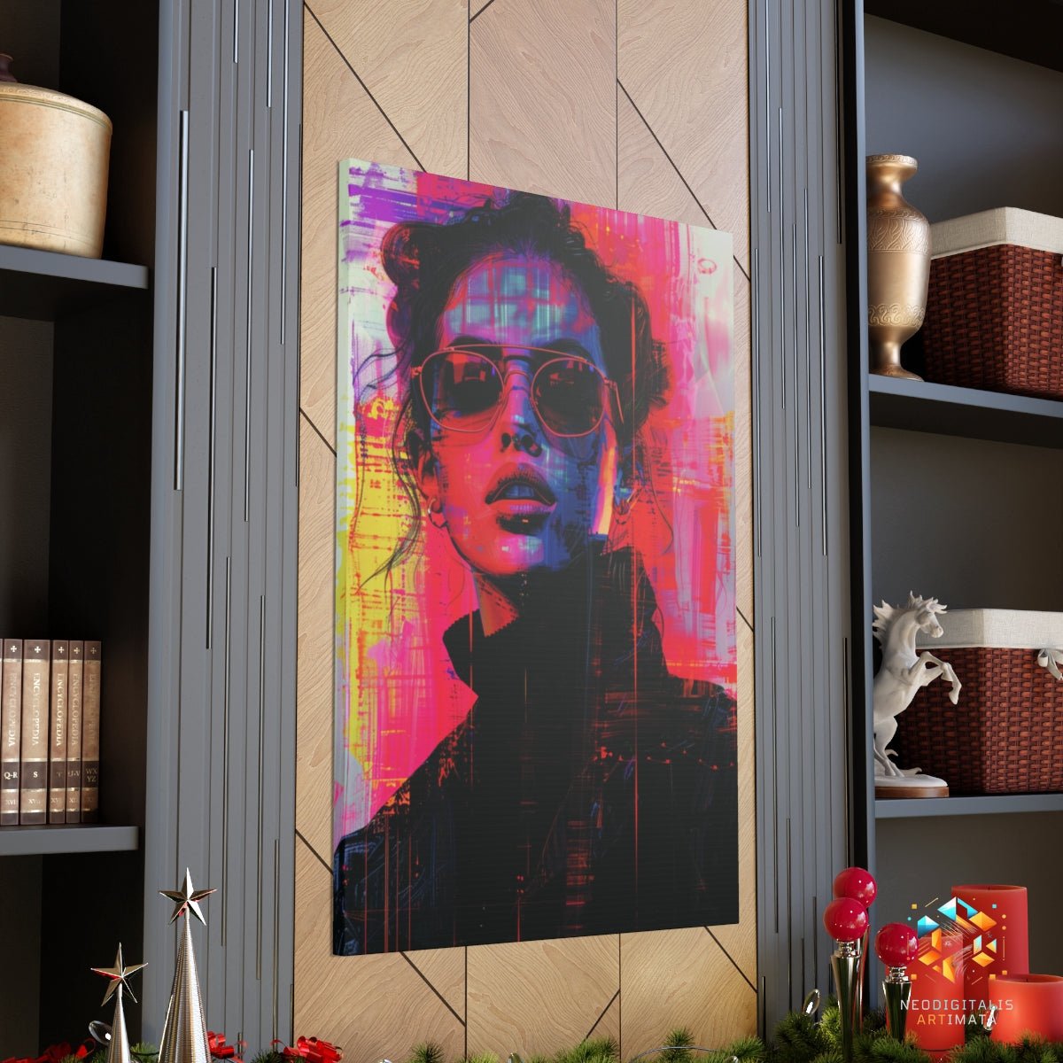 Vivid Digital Pulse - Original Glitch Style Portrait Wall Art - NeoDIGITALis ARTimata