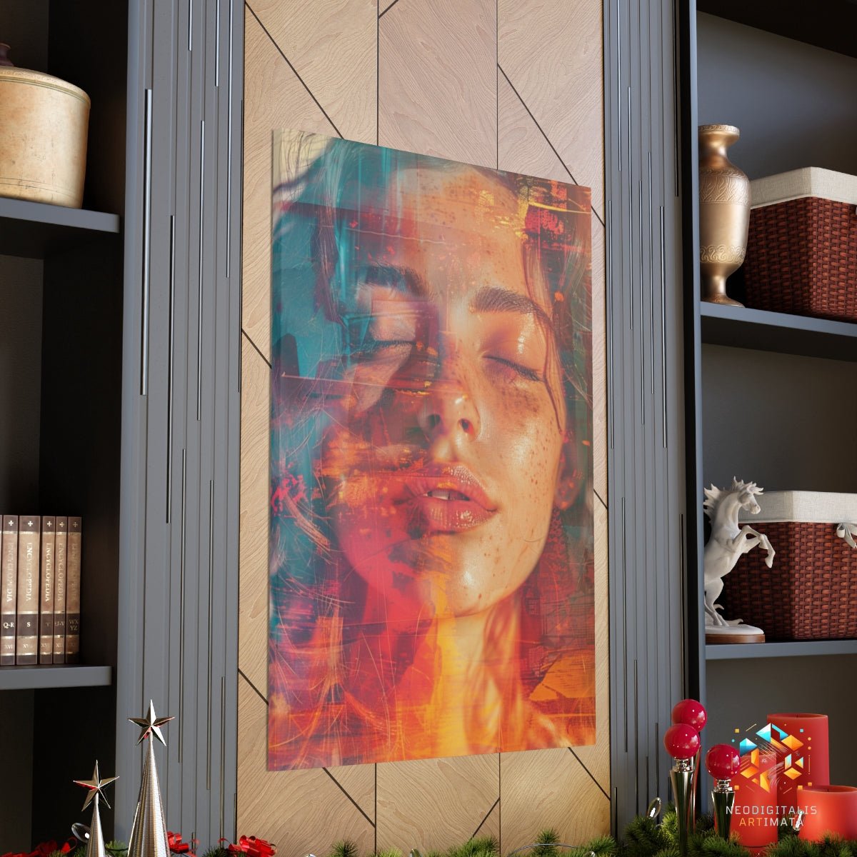 Vivid Embrace Artwork - Original Tie-dye Style Portrait Wall Art - NeoDIGITALis ARTimata