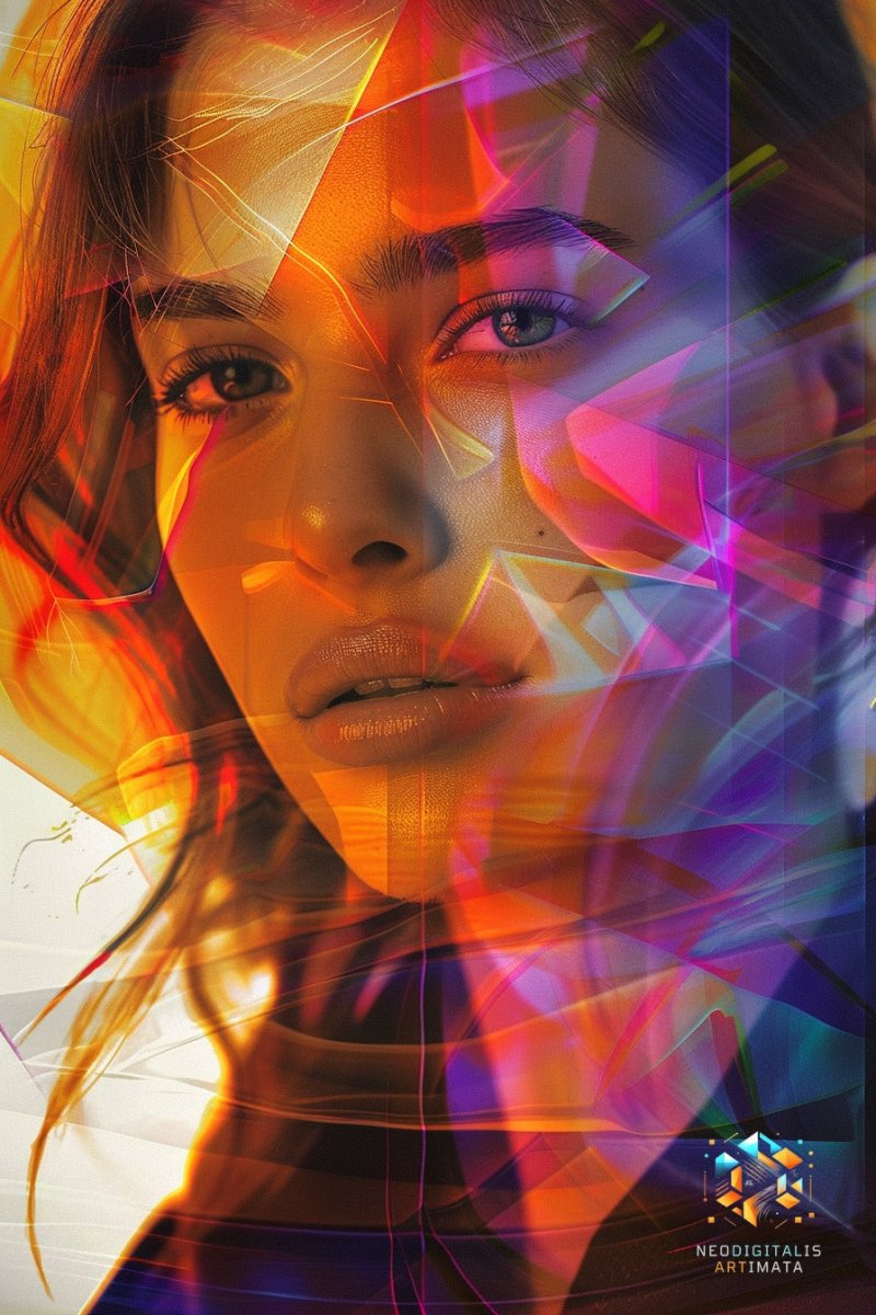 Vivid Emotion Spectrum - Original Neumorphism Style Portrait Wall Art - NeoDIGITALis ARTimata