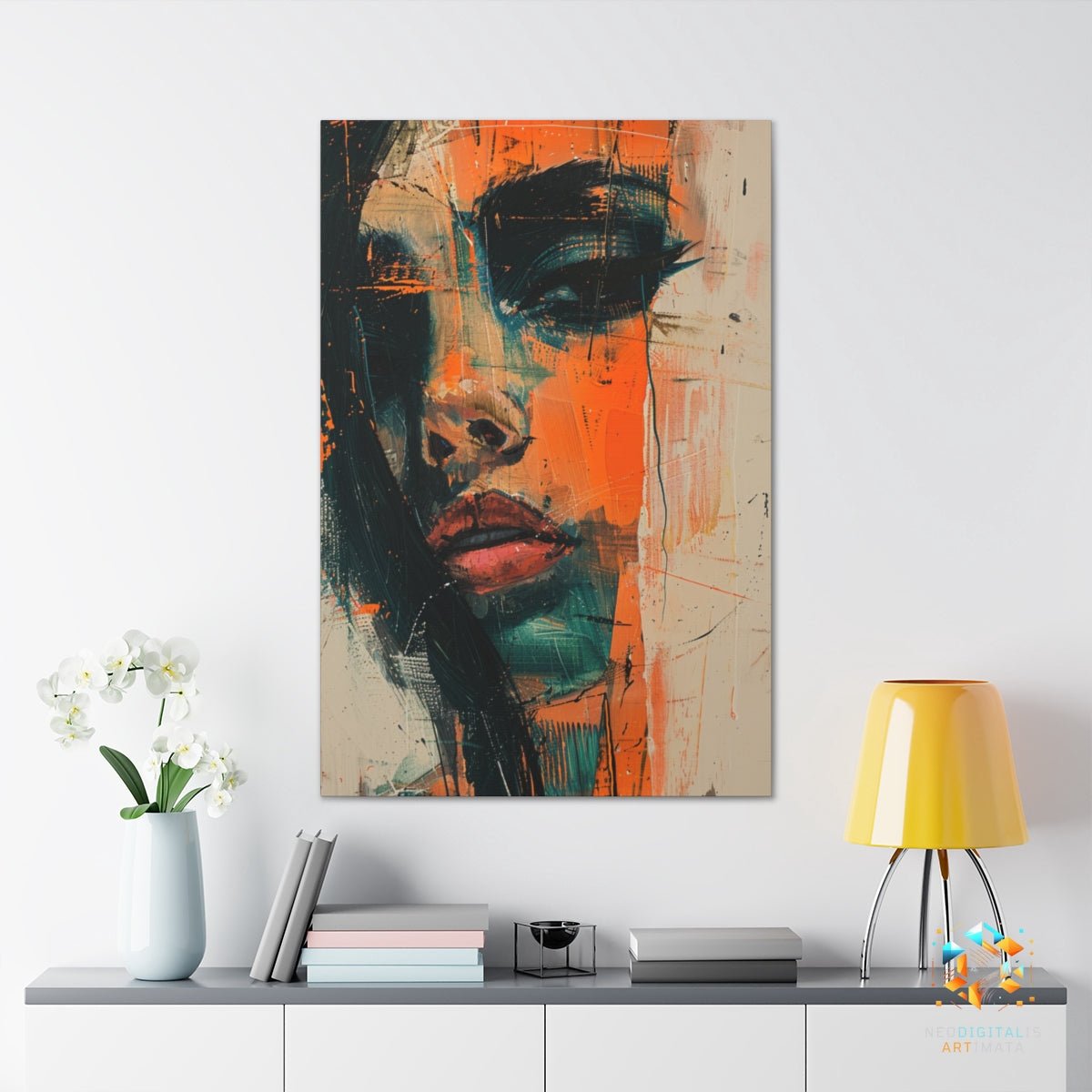 Vivid Gaze: A Portrait in Motion - Original Abstract Expressionist Style Portrait Wall Art - NeoDIGITALis ARTimata